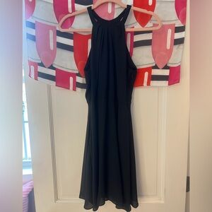💓 Express Flirty Black Dress | Pleated Halter Fit & Flare | Size 4 | Circa 2014